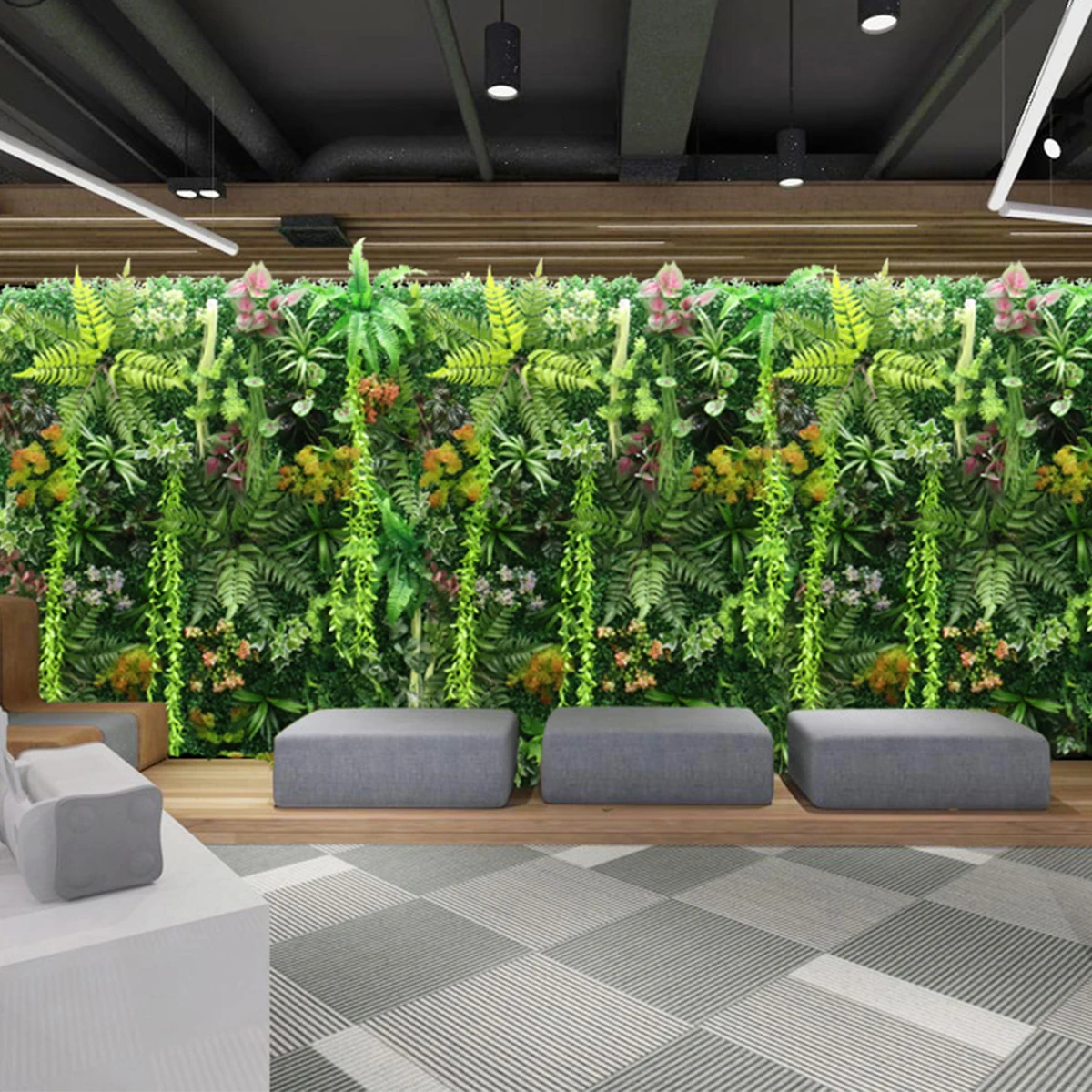 Artificial Plant Wall Reusable Grass Backdrop Wall Panel Plastic Garden Grass Flower Wall Fake Green Plant Hanging Fencing Décor - Image 5