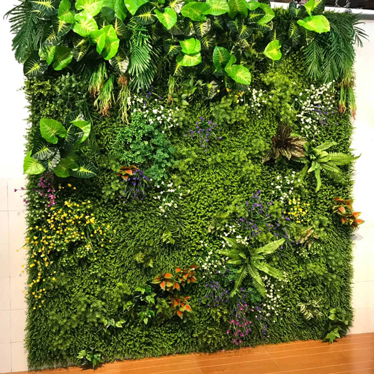 Artificial Plant Wall Reusable Grass Backdrop Wall Panel Plastic Garden Grass Flower Wall Fake Green Plant Hanging Fencing Décor - Image 3