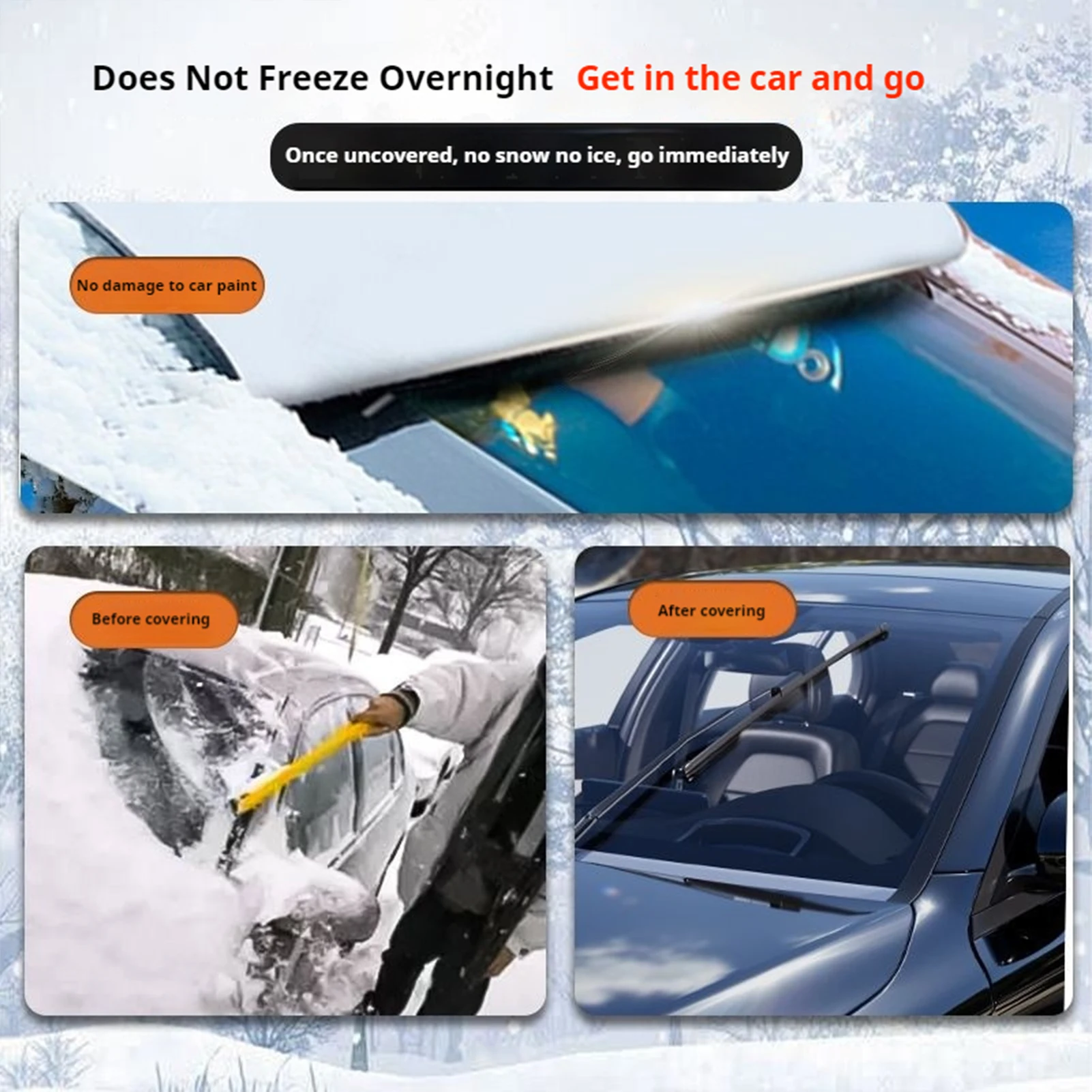 Auto Windshield Snow Cover Anti Snow Frost Protection with Heat Insulation Coating for Car Front Window Winter and Summer Use - Image 3