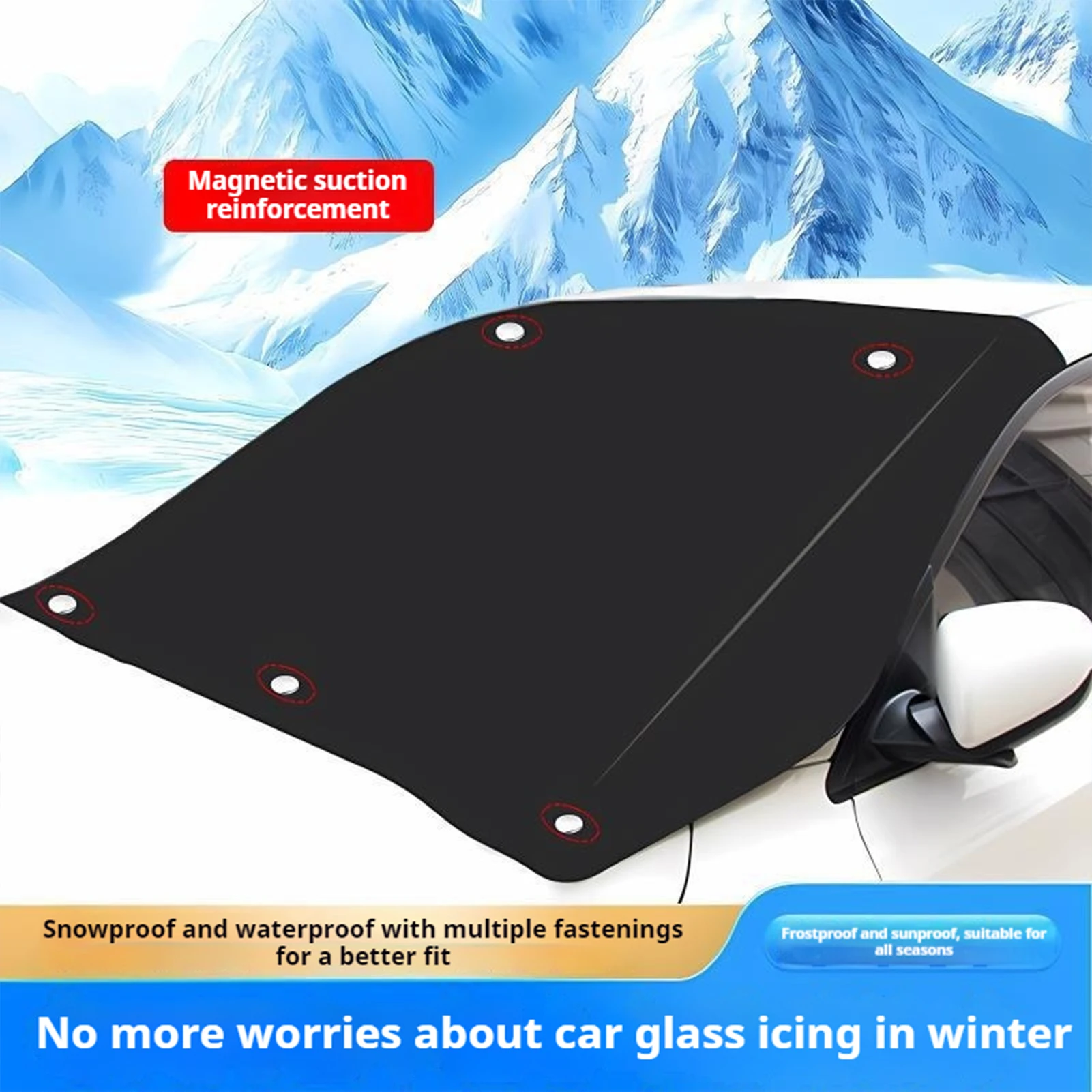Auto Windshield Snow Cover Anti Snow Frost Protection with Heat Insulation Coating for Car Front Window Winter and Summer Use - Image 4