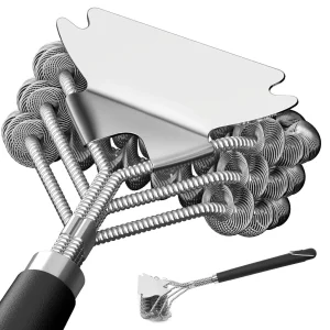 BBQ Grill Accessories Tools，Stainless Steel Grill Rescue Brush Bristle Free for Outdoor Grill Cleaning Brush