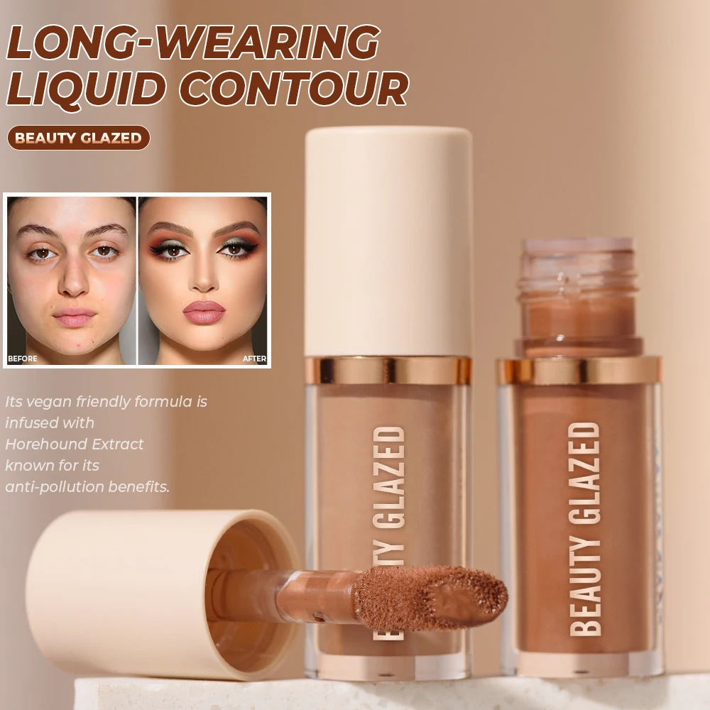 BEAUTY GLAZED Liquid Contour Natural Weightless Long-wearing Smudgeproof Bronzer Face Cosmetics - Image 4