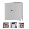 BRIEFNESS Bathroom Under-sink Cabinet ，Washroom Sink Storage Unit ，Restroom Basin Cupboard with Adjustable Shelf, 60×60×30CM