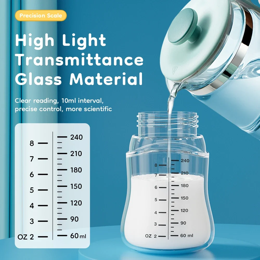 Baby Glass Bottle High Borosilicate 80/160/240ml Wide-mouthed Anti-bloating Clear Scale Newborn Feeding Bottles GB61 - Image 5