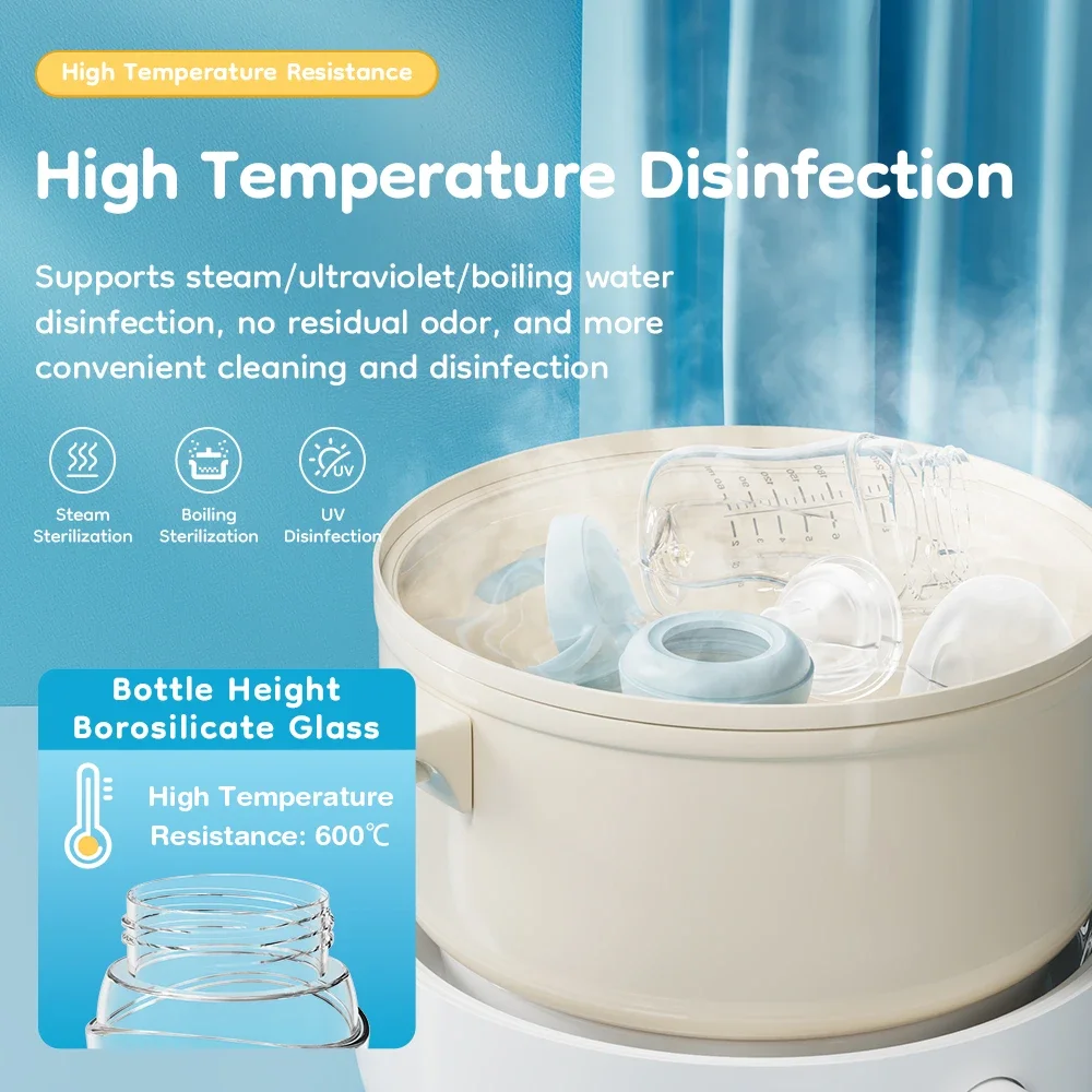 Baby Glass Bottle High Borosilicate 80/160/240ml Wide-mouthed Anti-bloating Clear Scale Newborn Feeding Bottles GB61 - Image 6