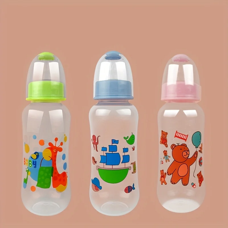 Baby bottle, PP material, without handle, standard mouth and cute pattern, lovely style for baby