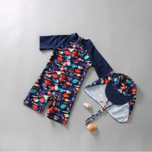 Baby boy Swimwear Top Quality Sunscreen Children Swimsuit Cartoon Baby Swimwear fish Pattern Little Swimwear Kids Beachwear