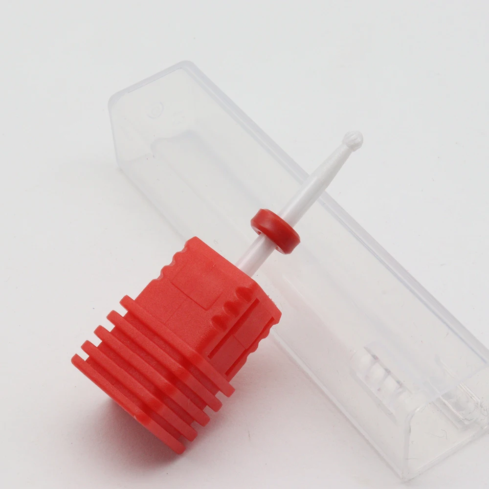 Ball Shape Ceramic Nail Drill Bit with Red Band – Cuticle Cleaning, Dead Skin Removal & Nail Surface Smoothing, 3/32" - Image 3