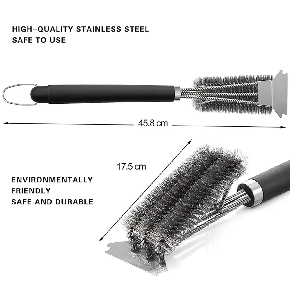 Barbecue Grill BBQ Brush Clean Tool Grill Accessories Stainless Steel Bristles Non-stick Cleaning Brushes Barbecue Accessories - Image 3