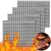 Barbecue Mats Barbecue Grill Mesh High Temperature Resistant Cuttable Barbecue Liner Barbecue Grill Mesh Meat Slices Food Grade