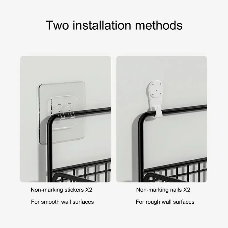 Bilayer Bathroom Grid Shelf Suspension Type Bathroom Organizer Shampoo Shower Gel Kitchen Makeup Storage Bathroom Accessories - Image 5