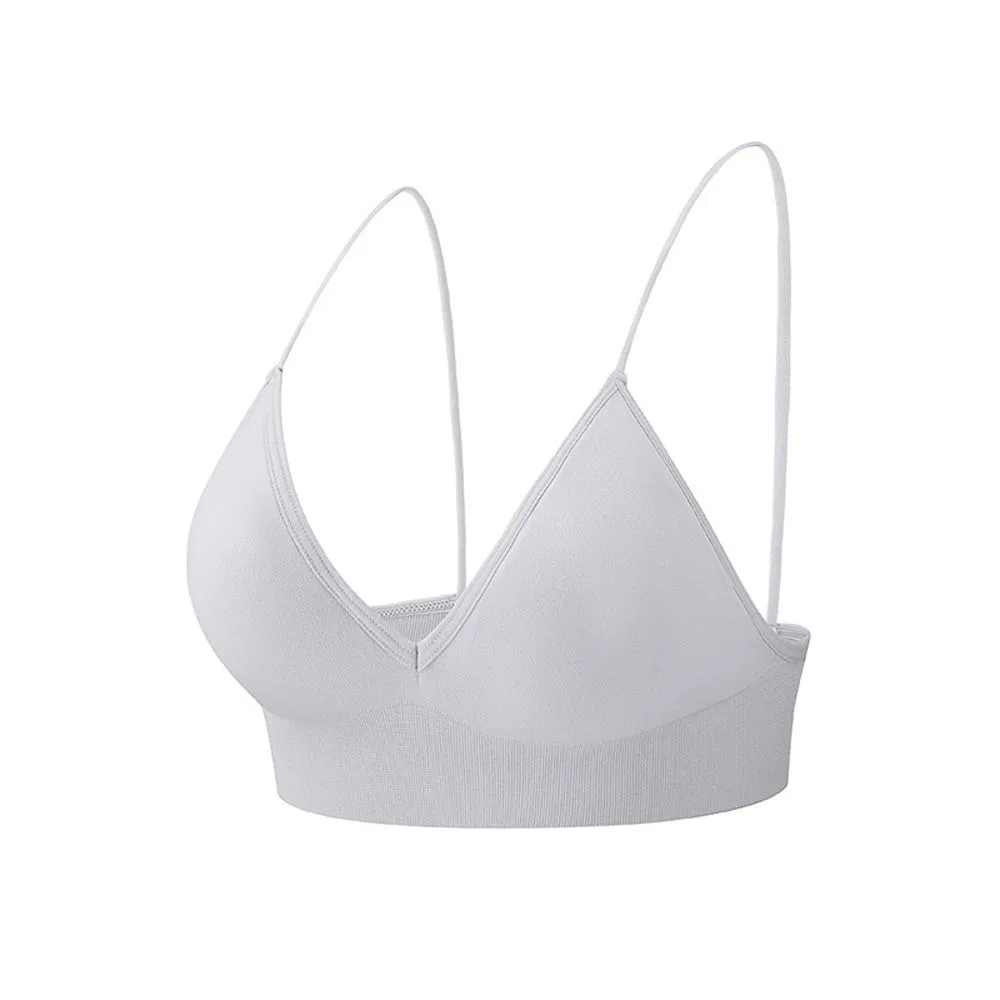 Breathable Boneless Triangle Cup Seamless Sports Bra Deep V Bralettes Fitness Yoga Top Women Crop Top - Image 5