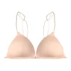 Breathable Triangle Bras for Women Thin Strape Beauty Back Wireless Bra Push-up Lingerie Deep V Bralette Beach