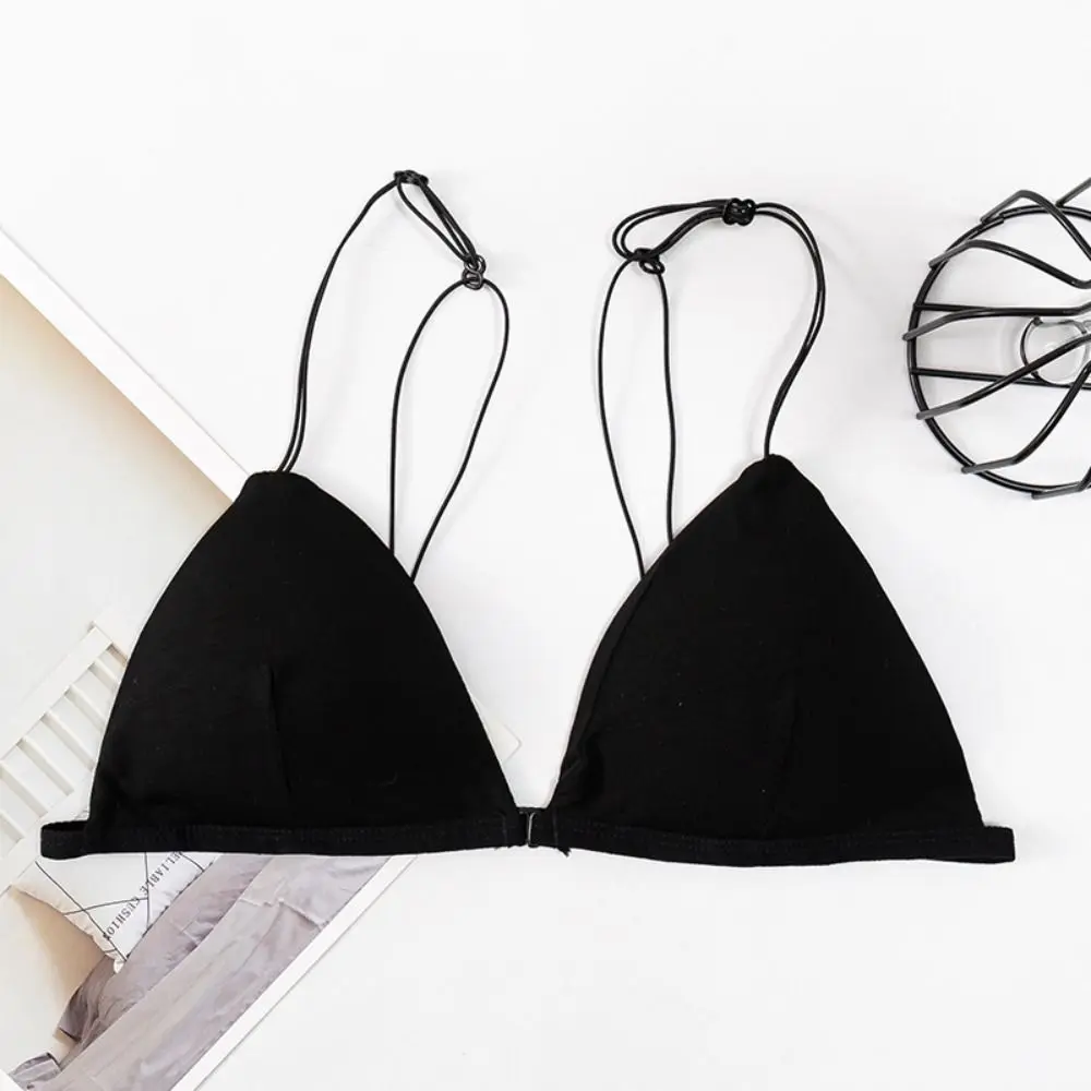 Breathable Triangle Bras for Women Thin Strape Beauty Back Wireless Bra Push-up Lingerie Deep V Bralette Beach - Image 4