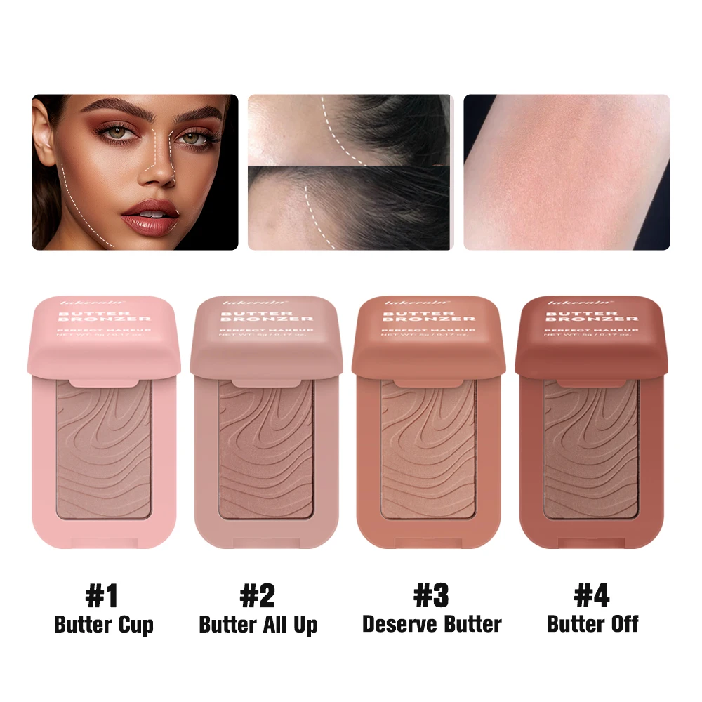 Bronzer Butter Bronzer for Dark Complexions Contour Palette with Matte Brown Shades for Nose Cheek and Profile Natural Nude Make - Image 2