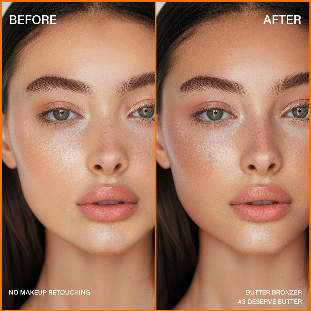 Bronzer Butter Bronzer for Dark Complexions Contour Palette with Matte Brown Shades for Nose Cheek and Profile Natural Nude Make - Image 6