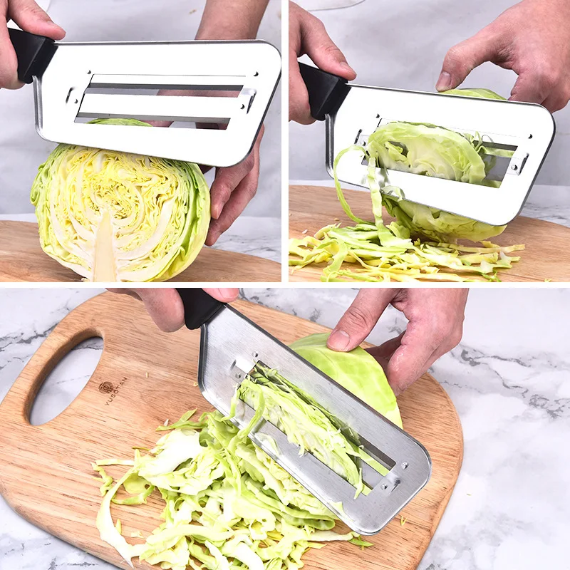 Cabbage Slicer Onion Slicer Knife Double Slice Blade Vegetable Slicer Slicing Kitchen Knife Fish Scale Cleaner Knive Kitchen - Image 4