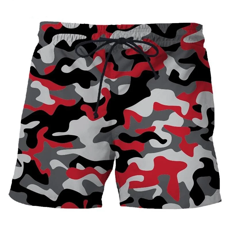 Camouflage 3D Printed Short Pants Men's Outdoor Sports Board Shorts Unisex Fashion Casual Swimming Shorts Beach Trunks Clothing