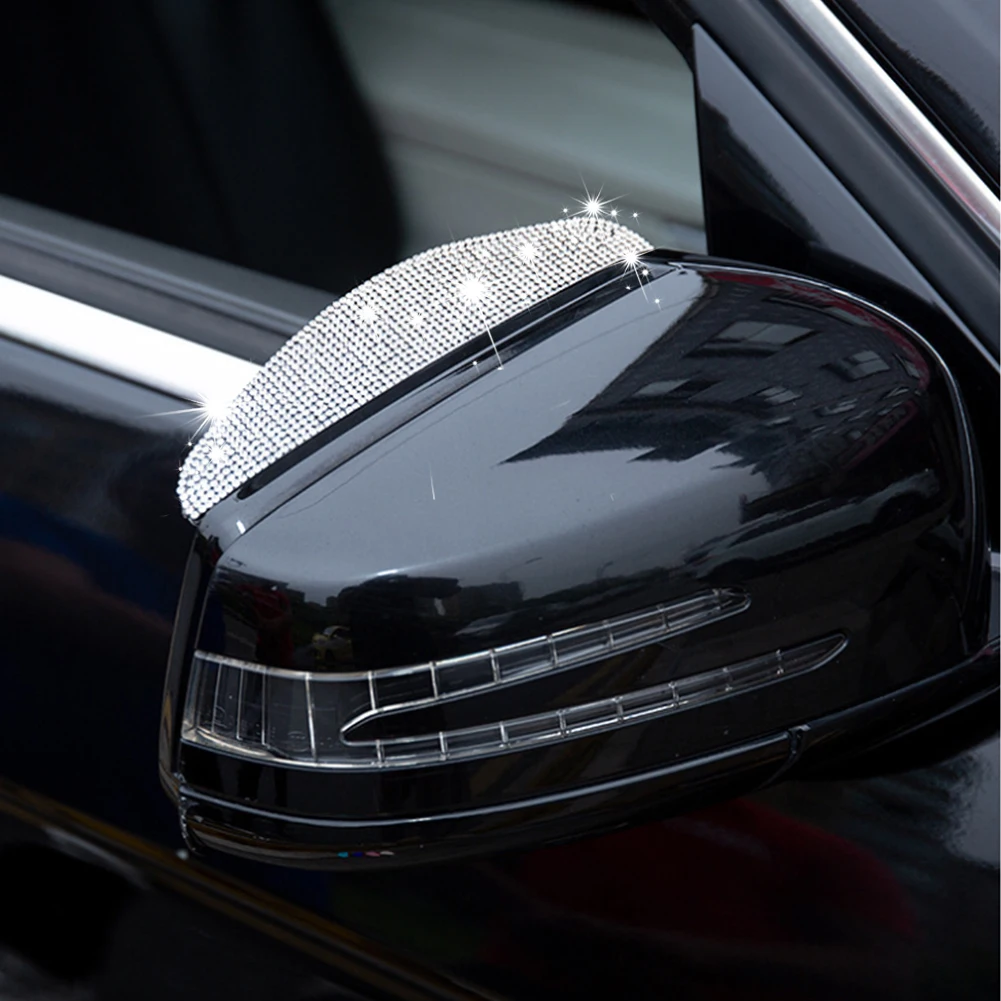 Car Rearview Mirror Rain Eyebrow Weatherstrip Rhinestone Car Rearview Side Snow Sun Visor Rain Cover Protector Parts Accessories - Image 6