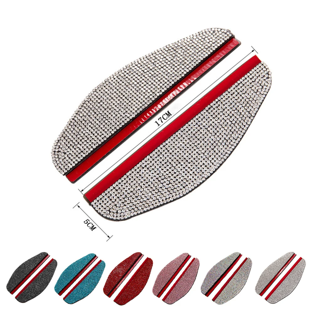 Car Rearview Mirror Rain Eyebrow Weatherstrip Rhinestone Car Rearview Side Snow Sun Visor Rain Cover Protector Parts Accessories - Image 3