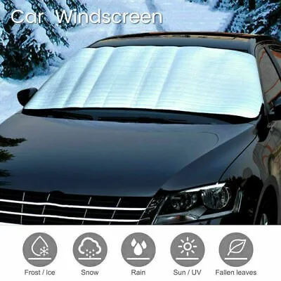 Car Windscreen Cover Front Cover Anti Snow Frost Ice Shield Dust Protector Heat Sun Mat Car Window Screen Frost Large Snow Cover - Image 2