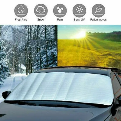 Car Windscreen Cover Front Cover Anti Snow Frost Ice Shield Dust Protector Heat Sun Mat Car Window Screen Frost Large Snow Cover - Image 3