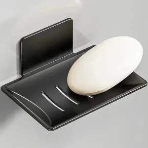 Carbon Steel Bathroom Shower Soap Tray Wall Mounted Drainage Soap Dish Box Holder Storage Rack Organizer