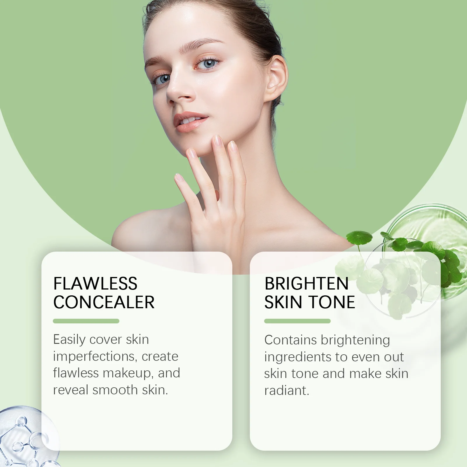 Centella Asiatica CC Cream Full Coverage Oil Control Brighten Skin Tone Long Lasting Cover Pores Moisturizing BB Cream Makeup - Image 3