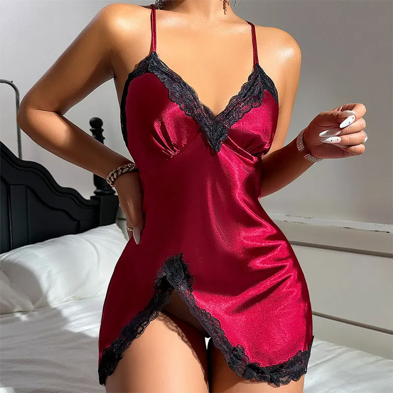 Champagne-coloured Nightdress Wedding Evening Gown Summer Nightdress Strappy Backless Lingerie Sexy Nightwear Woman Night Dress - Image 4