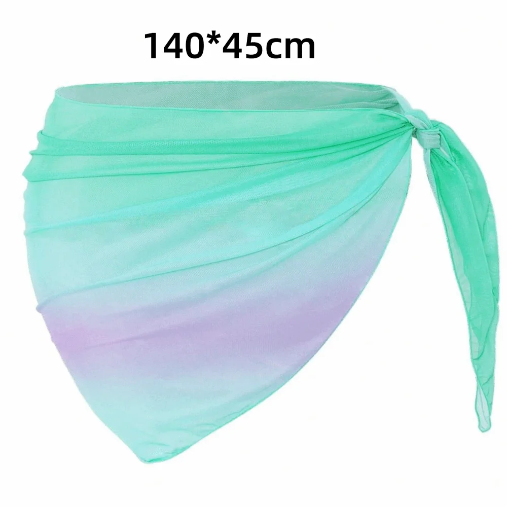 Chiffon Material Beach Dress Short Length Sheer Fabric Sarongs Gradient Color UPF Protection Swimwear Shawl Summer Season - Image 6