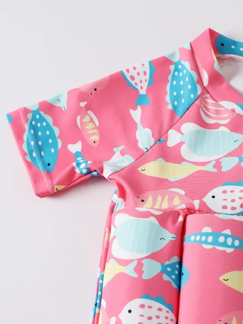 Children Swimming Training Swimwear Boys Girls Swimming Suit Detachable Floating Swimsuit Kids Buofancy Swimwear+Caps Suit - Image 5
