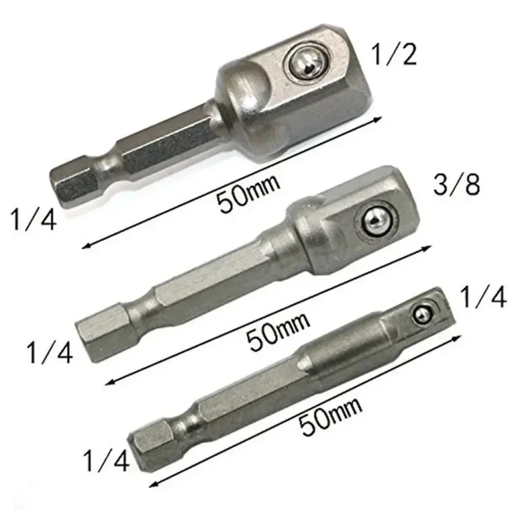 Chrome Vanadium Steel Socket Adapter Seth EX Shank to 1/4 "3/8" 1/2 "Extension Drill Bits Hex Bit Set Power Tools - Image 5