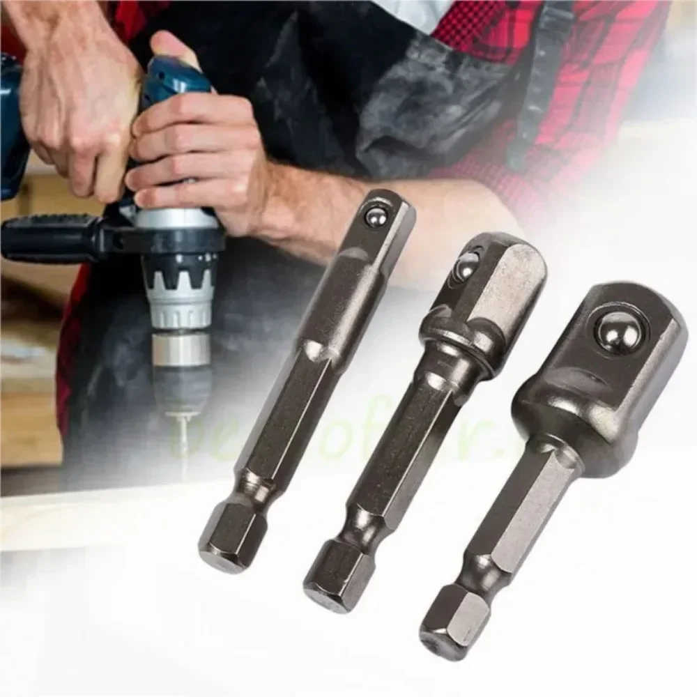 Chrome Vanadium Steel Socket Adapter Seth EX Shank to 1/4 "3/8" 1/2 "Extension Drill Bits Hex Bit Set Power Tools