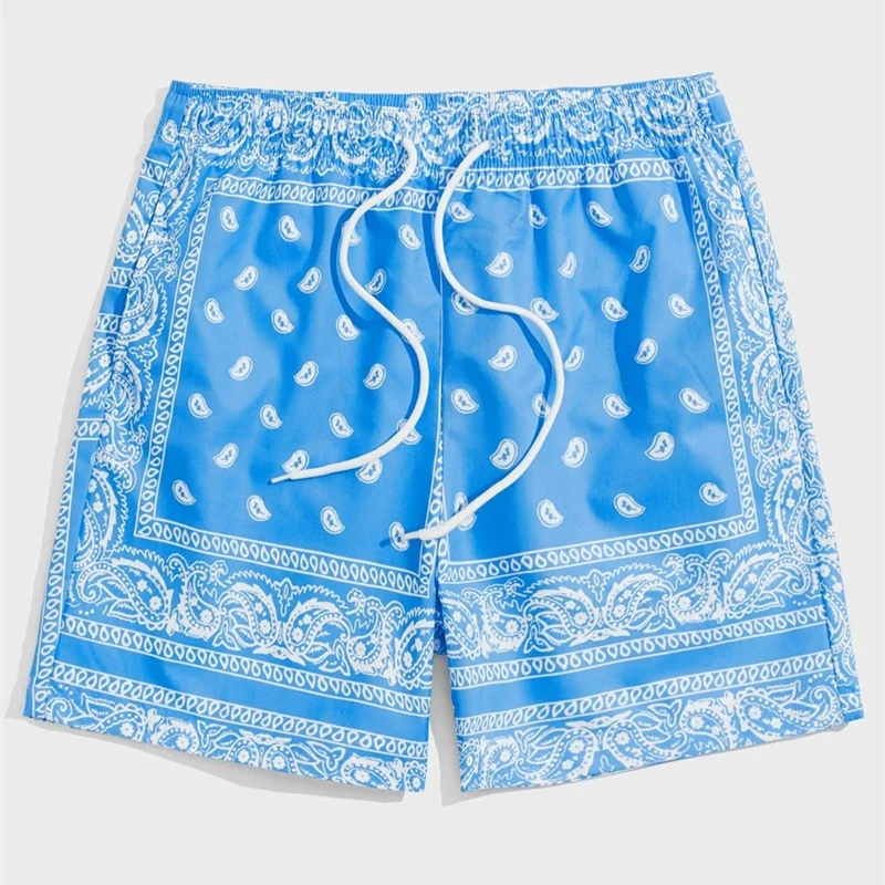 Classic Perris Pattern Beach Short For Men Retro Print Drawstring Board Shorts Sea Vacation Casual Fashion Hawaii Swim Trunks - Image 2