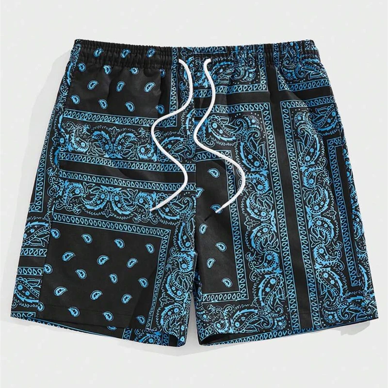 Classic Perris Pattern Beach Short For Men Retro Print Drawstring Board Shorts Sea Vacation Casual Fashion Hawaii Swim Trunks - Image 5