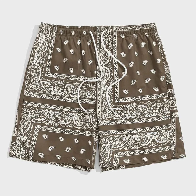 Classic Perris Pattern Beach Short For Men Retro Print Drawstring Board Shorts Sea Vacation Casual Fashion Hawaii Swim Trunks - Image 3