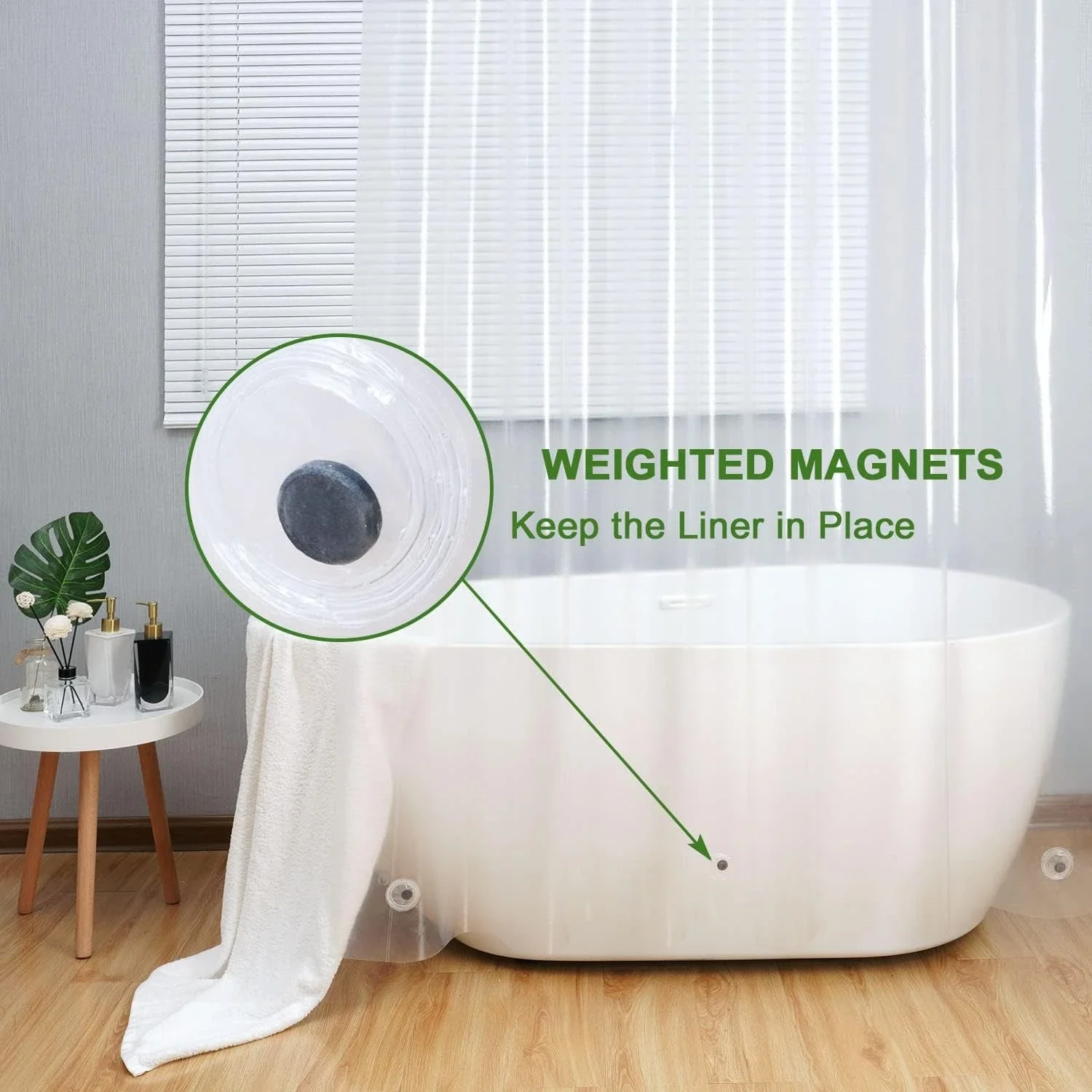 Clear Shower Curtain Liner -PEVA Lightweight Water Repellent Shower Liner for Bathtubs Bathroom Curtain, Plastic - Image 4