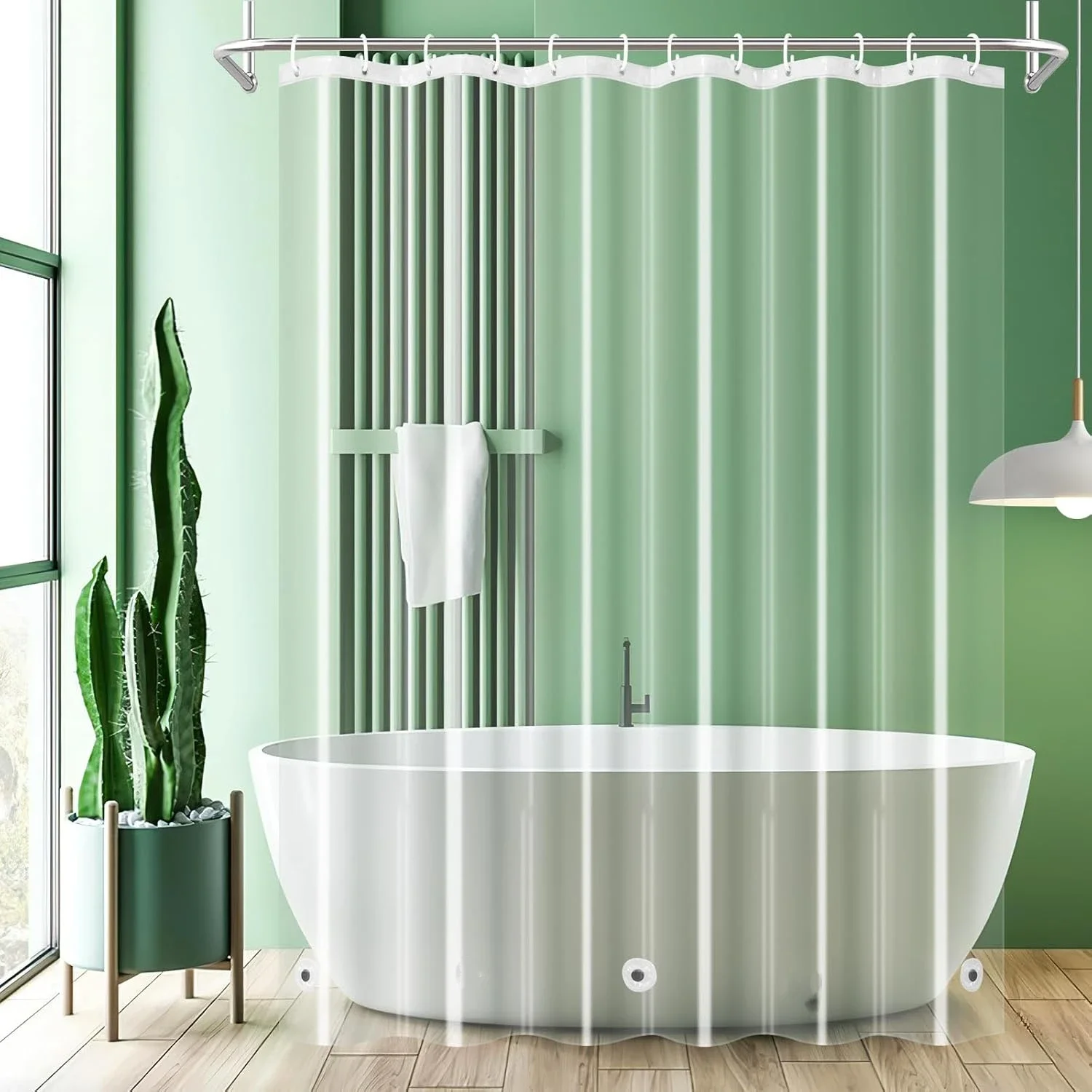 Clear Shower Curtain Liner -PEVA Lightweight Water Repellent Shower Liner for Bathtubs Bathroom Curtain, Plastic