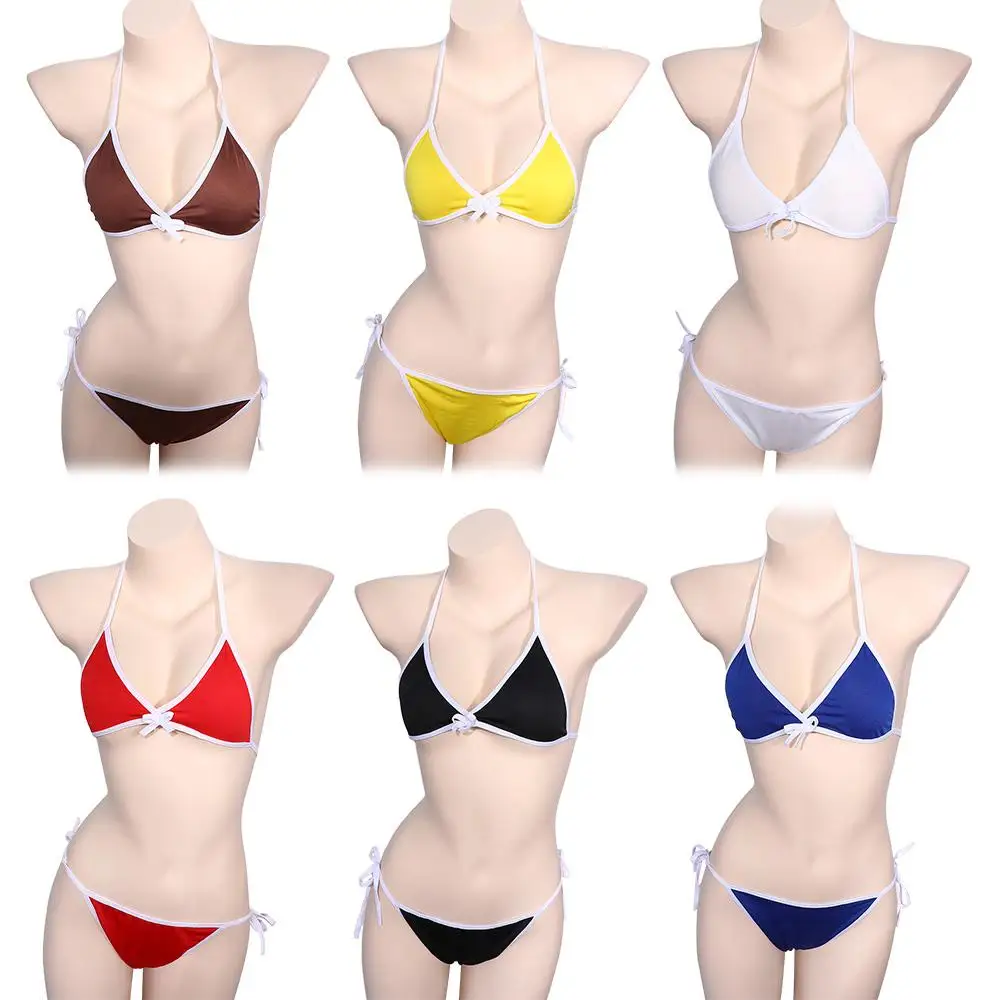Contrast Binding Triangle Bikini Swimsuit Women Two Piece Swimwear 2023 Bikini Set Summer Beachwear - Image 6