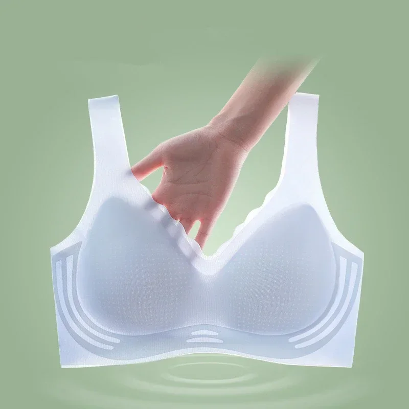 Cool Seamless Underwear For Women Ultra-thin Push-up Semi-fixed Cup No Rims Vest-style Bra For Women With Beautiful Backs - Image 2