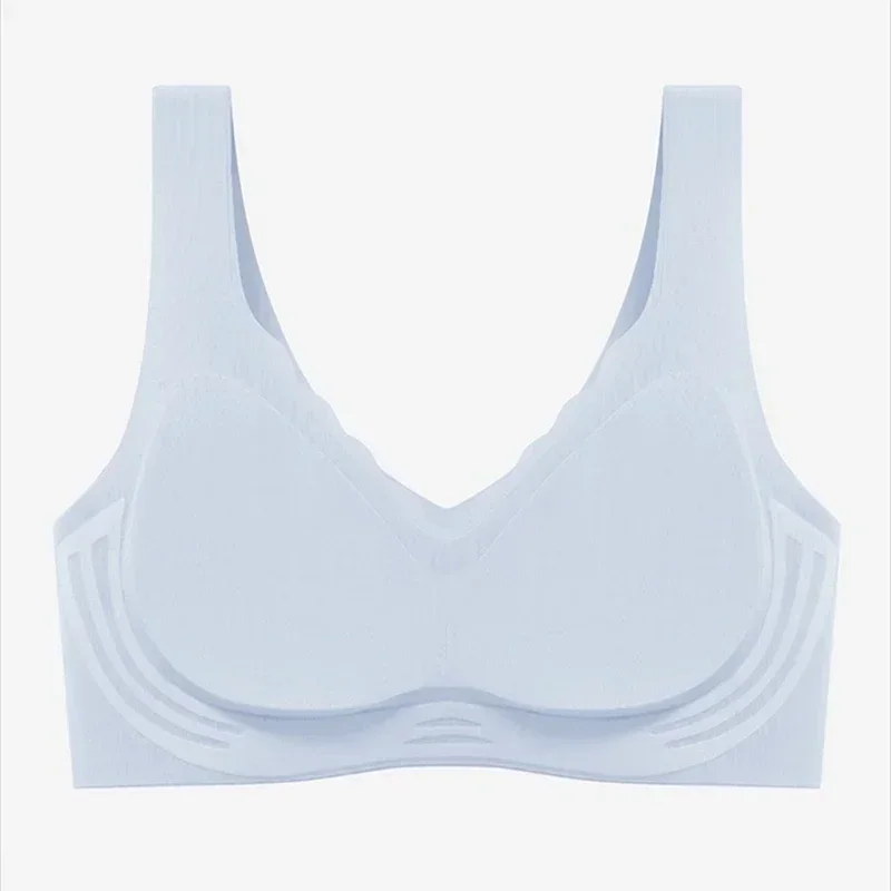 Cool Seamless Underwear For Women Ultra-thin Push-up Semi-fixed Cup No Rims Vest-style Bra For Women With Beautiful Backs - Image 3