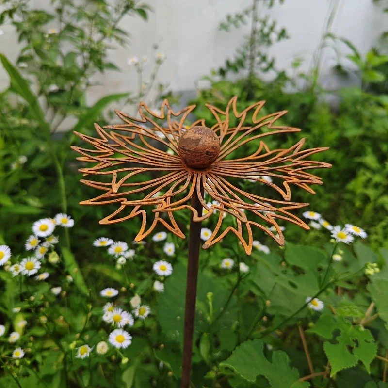 Cornflower Metal Ground Planting Garden Courtyard Lawn Art Decoration Outdoor Garden Decoration Embellishing Garden - Image 3