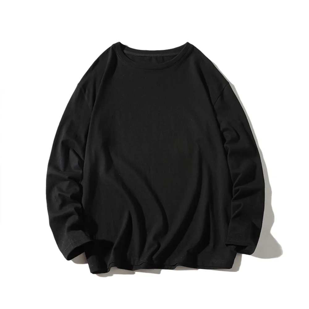 Cotton Men's T-shirt Solid Color Breathable Man Long Sleeves Pure Color Women T Shirt T-shirts for Male Tops Tees - Image 5