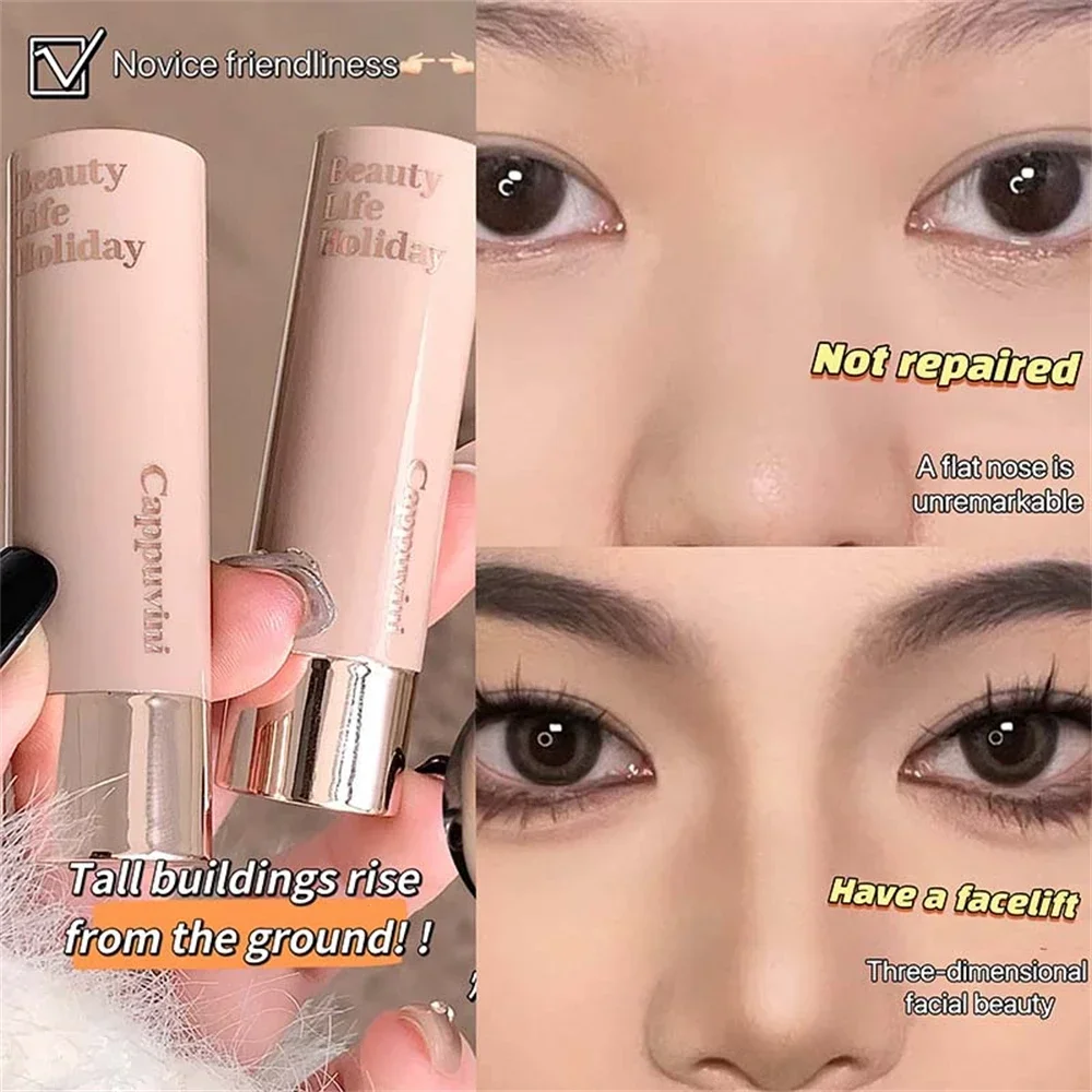 Creamy Silky Three-dimensional Contour Stick Waterproof Natural Matte Bronze Nose Shadow Face Highlight Brighten Makeup Cosmetic - Image 2