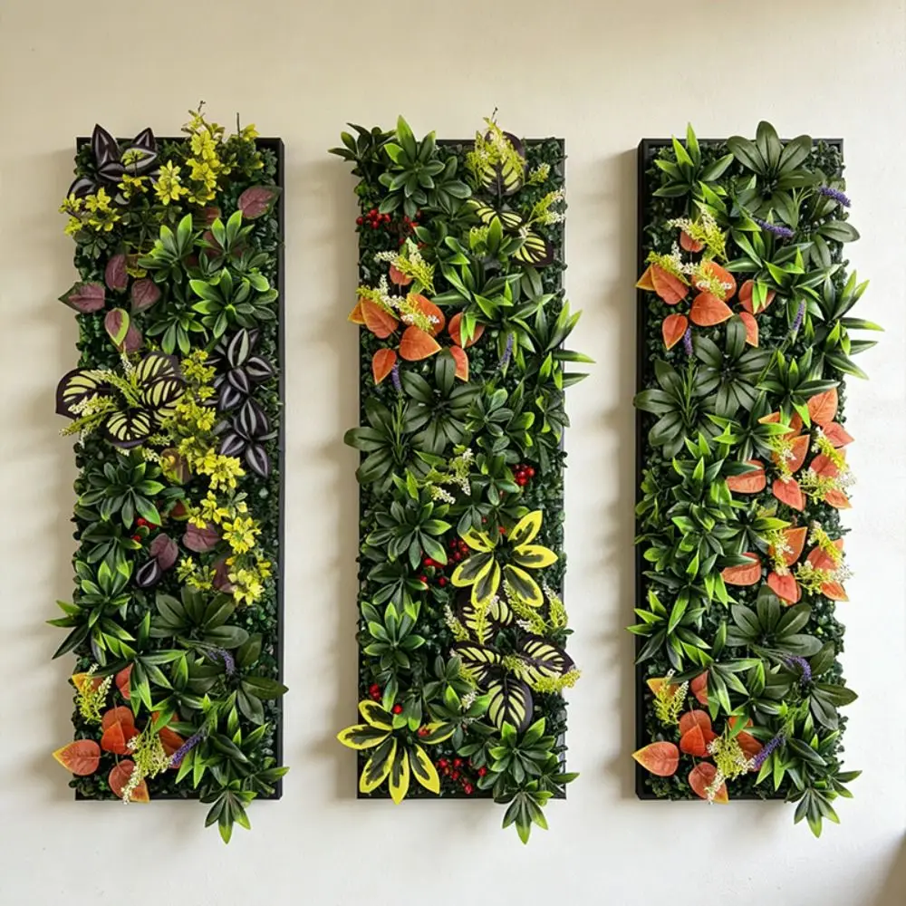 DIY Artificial Plant Wall Panel UV Protection Flower Artificial Eucalyptus Carpet Green 75x25cm Artificial Fern Grass - Image 5