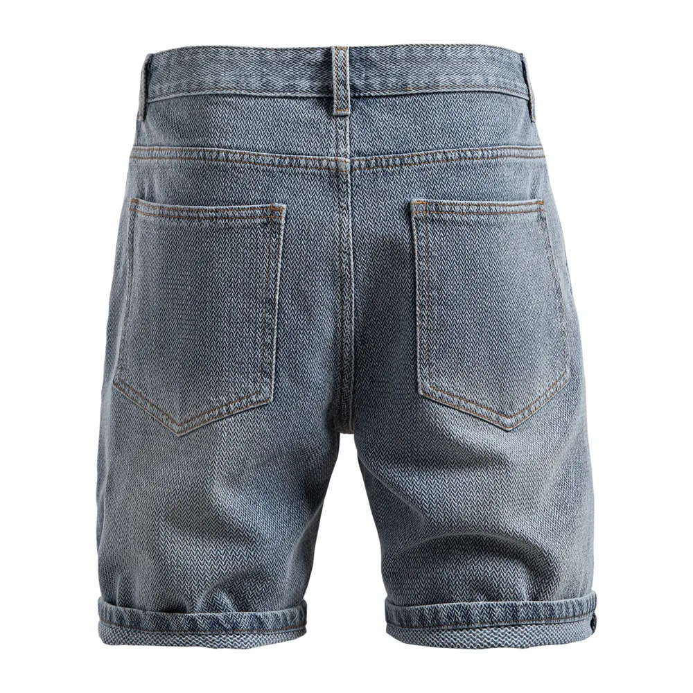 Denim Shorts Men Jeans Straight Trousers Knee Length Starry Sky Y2k Streetwear Work Casual Beach Vintage Loose High Waist 2026 - Image 2