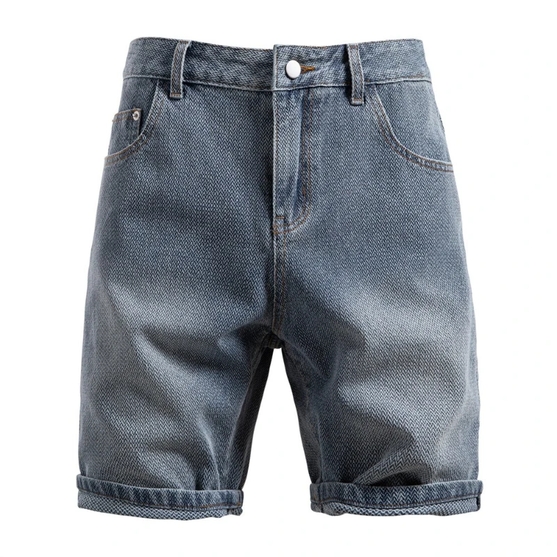 Denim Shorts Men Jeans Straight Trousers Knee Length Starry Sky Y2k Streetwear Work Casual Beach Vintage Loose High Waist 2026