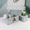 Desktop Storage Baskets Felt Fabric Bedroom Countertop Organize Basket Pen Holder Sundries Cosmetics Storage, Basket of Flowe