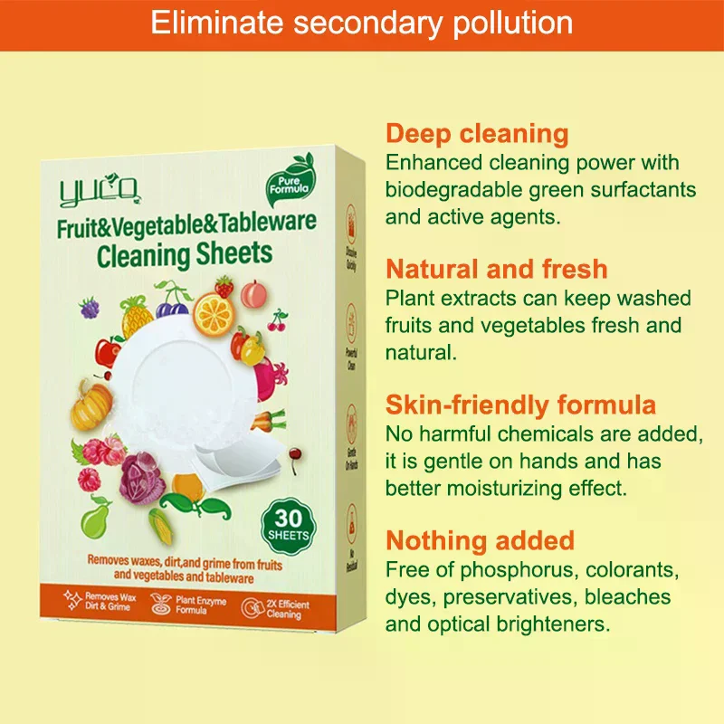 Dishwasher Cleaner Tablets Fruit Vegetable Tableware Descaling Detergent for Dishwasher & Washing Machine Kitchen Cleaning - Image 4