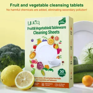 Dishwasher Cleaner Tablets Fruit Vegetable Tableware Descaling Detergent for Dishwasher & Washing Machine Kitchen Cleaning